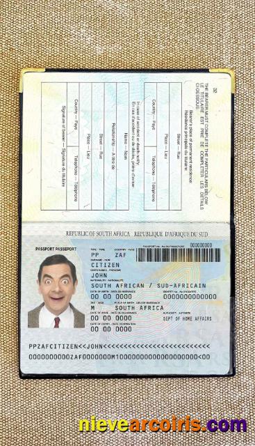 South Africa Passport (1996 2009) Photo Look Sample
