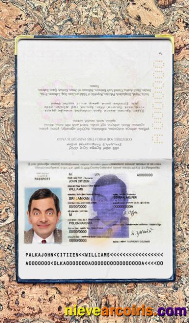 Sri Lanka Passport Photo Look Template
