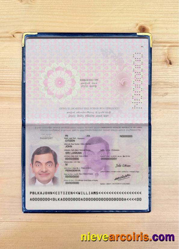 Sri Lanka Passport Version 2 Photolook Preview
