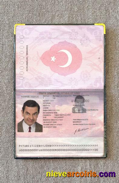Turkey Passport OLD Photo Look Sample