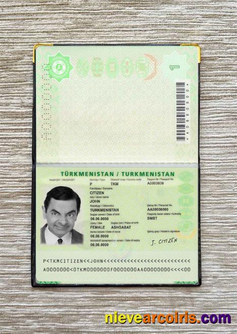 Turkmenistan Passport (2018 Present) Photo Look Template