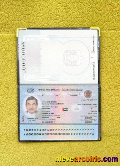 UAE Passport 2022 Present Photolook Sample
