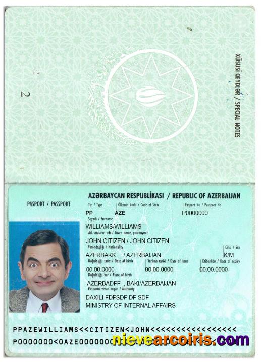 Azerbaijan Passport Version 2 Sample