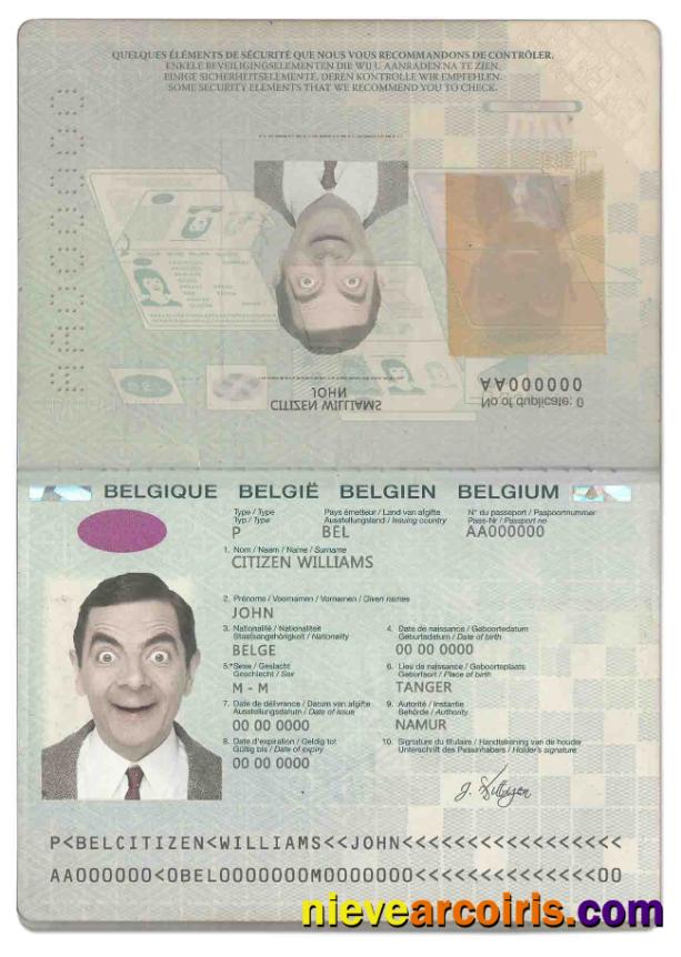 Belgium Passport (2014 2017) Template