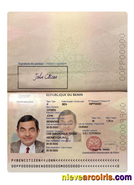 Benin Passport 2022 Present Template