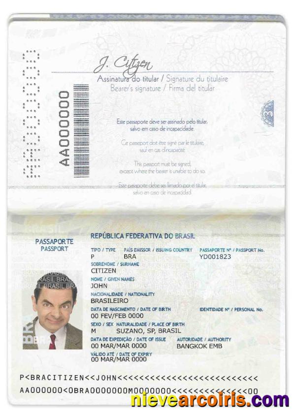 Brazil Passport (2016 2019) Photolook