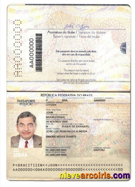 Professional Brazil Passport Template In PSD Format, Fully Editable, Version 2 (2019 Present)