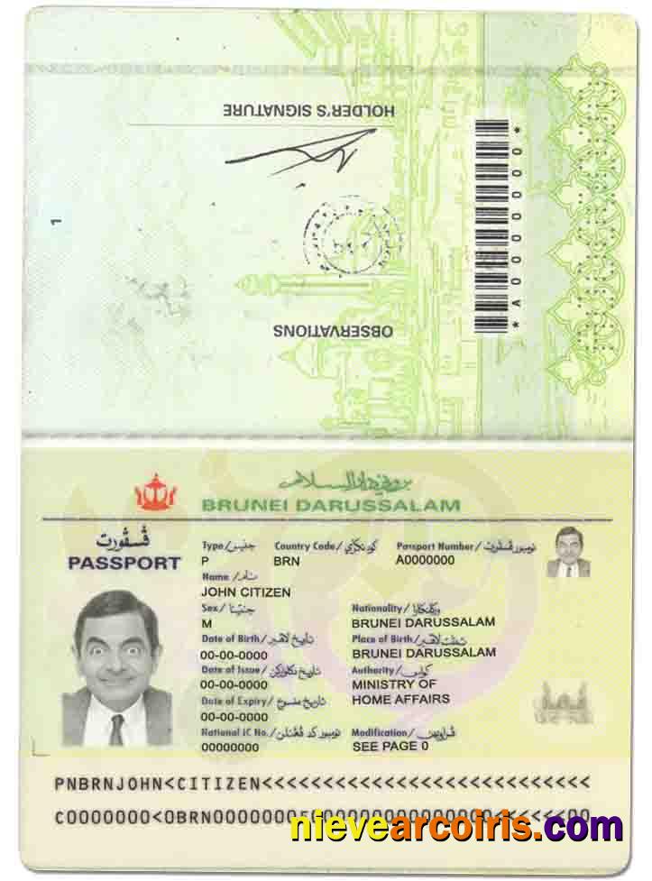 Brunei Passport Sample
