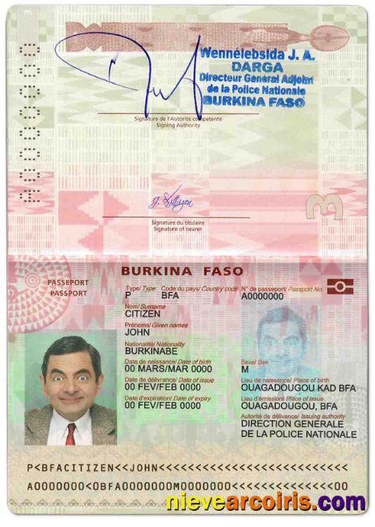 Realistic Burkina Faso Passport Template In PSD Format, Fully Editable (2018 – Present)
