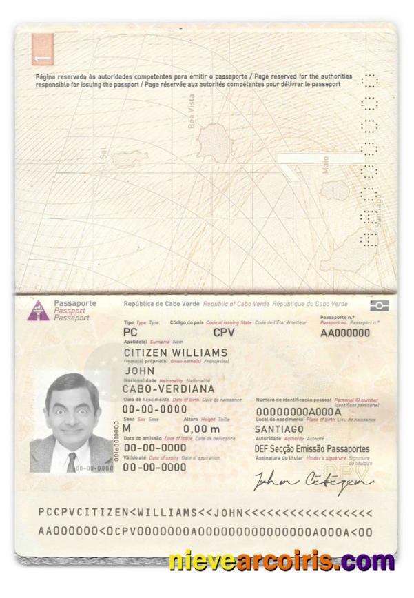 Cabo Verde Passport Sample