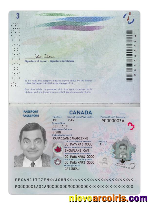 Canada Passport 2023 Present Version 2 Preview