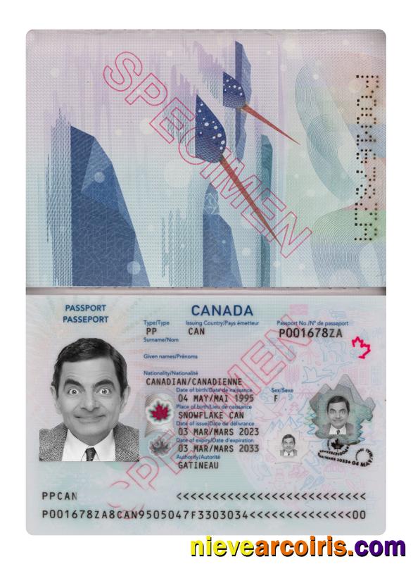 Canada Passport 2023 Present Template