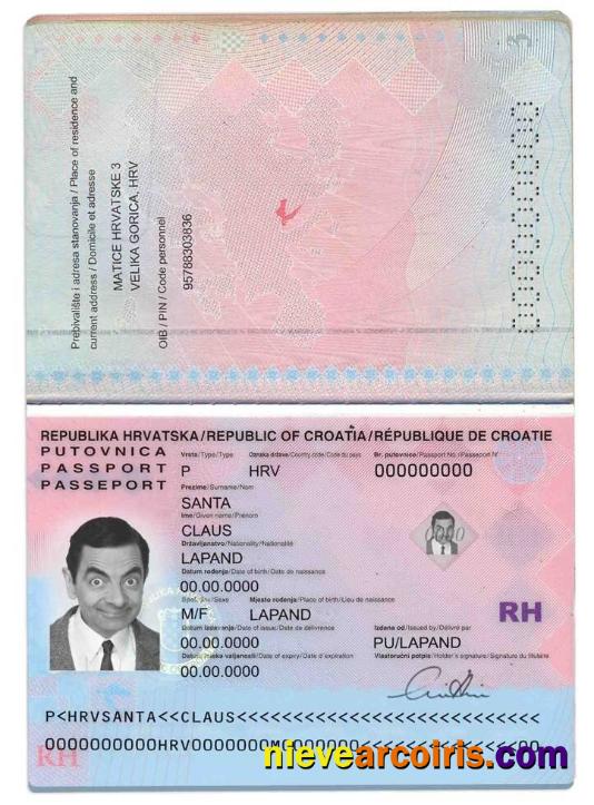 Croatia Passport Template