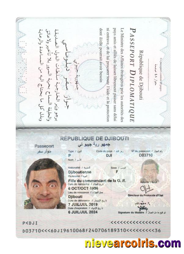 Djibouti Passport Template