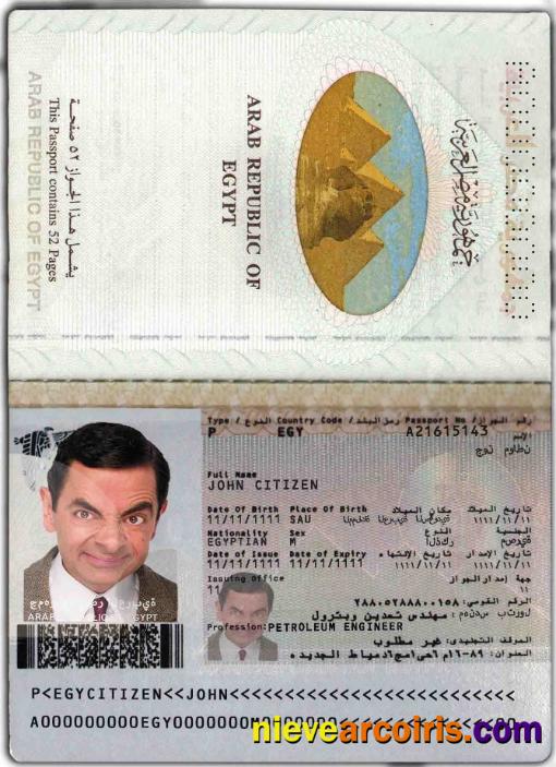 Egypt Passport Sample