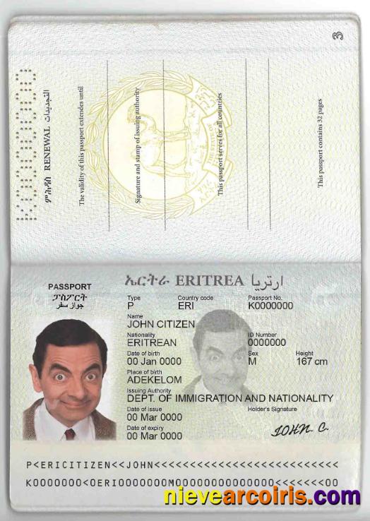 Eritrea Passport Photolook