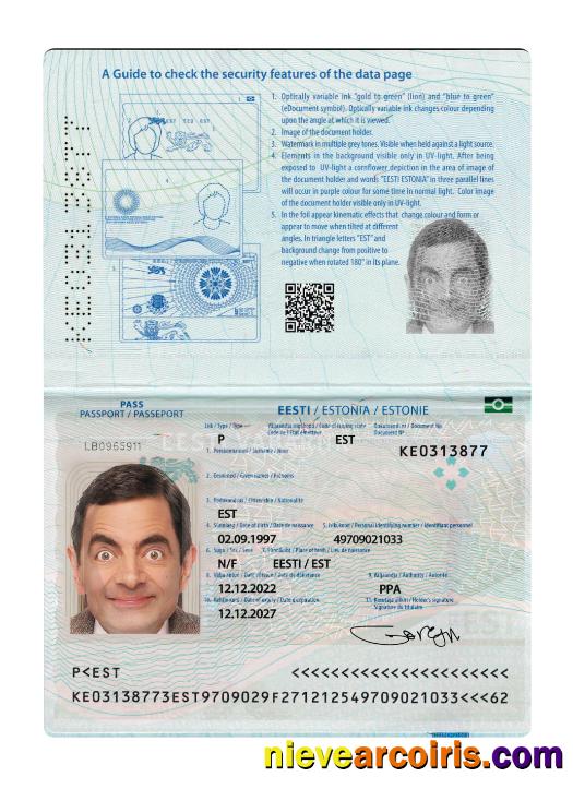 Estonia Passport 2022 Present Preview
