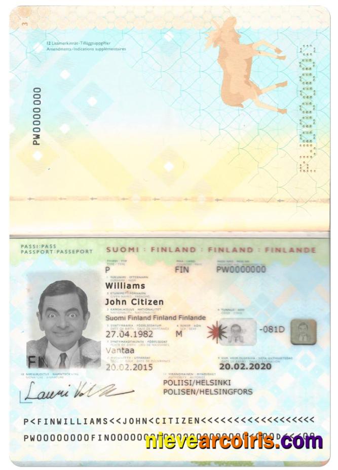 FINLAND Passport 2012 2017 Template