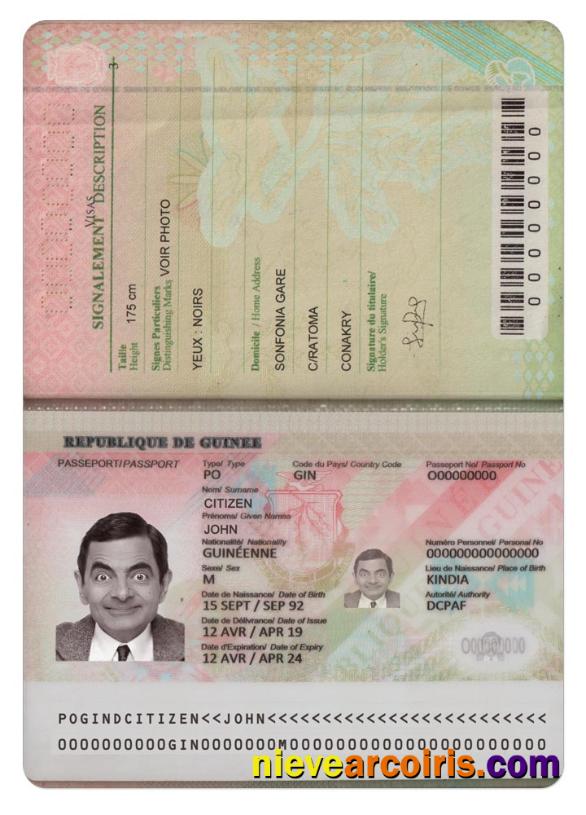 GUINEA Passport (2018 Present) Preview