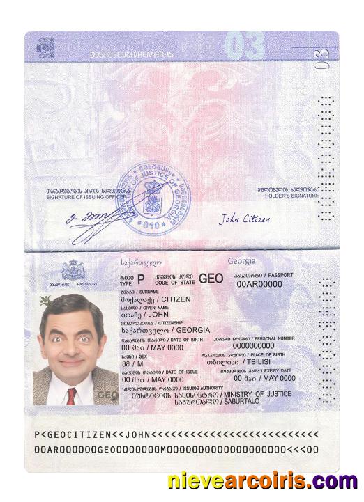Georgia Passport Version 2 Sample