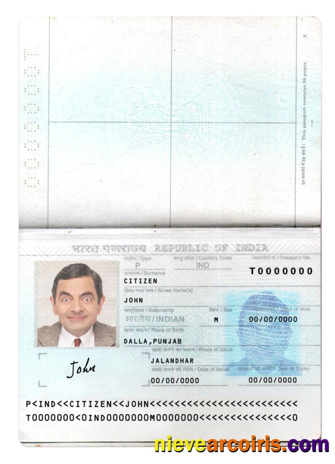 India Passport New Version 2 Pages 1 Photolook