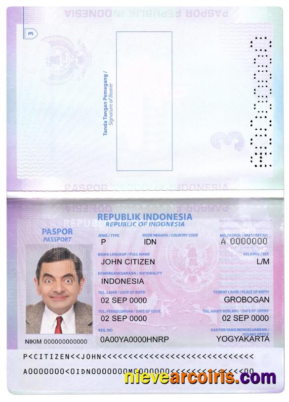 Indonesia Passport Version 2 Sample