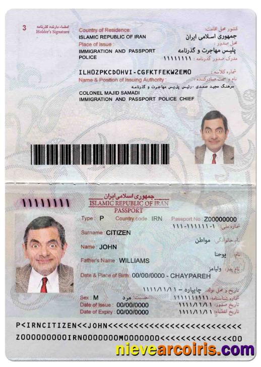 Premium Iran Passport PSD Template, Fully Editable, 2014 – Present