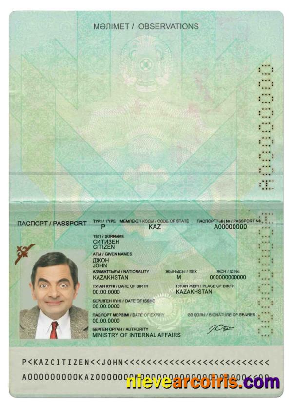 Editable Kazakhstan Passport Template In PSD Format, Fully Editable (2009 – Present)