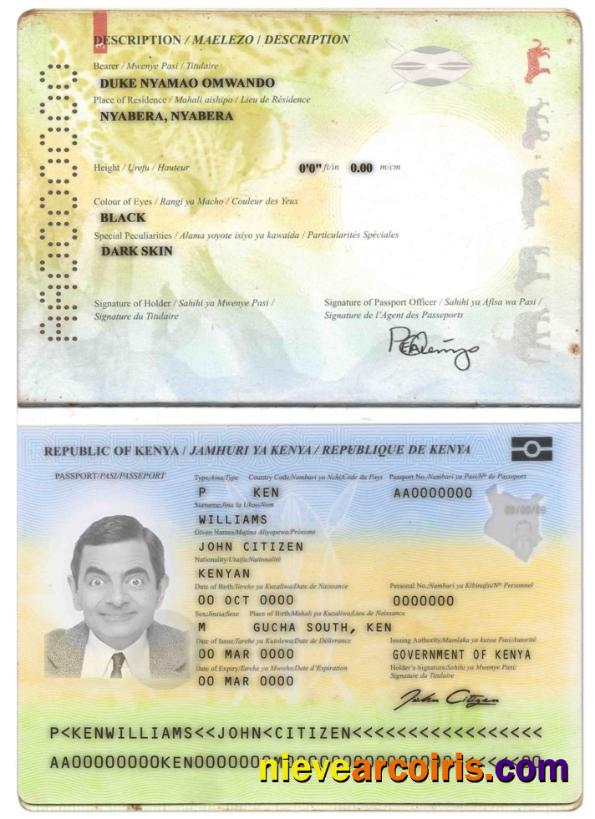Realistic Kenya Passport Template In PSD Format, Fully Editable (2017 – Present)