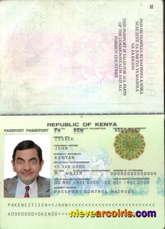 Kenya Passport Template