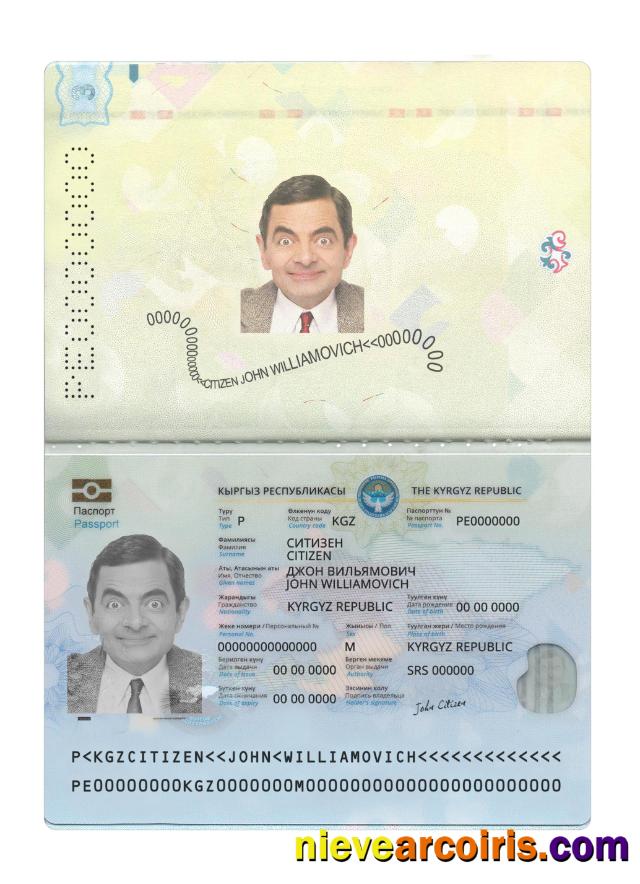 Kyrgyzstan Passport 2021 Present Sample