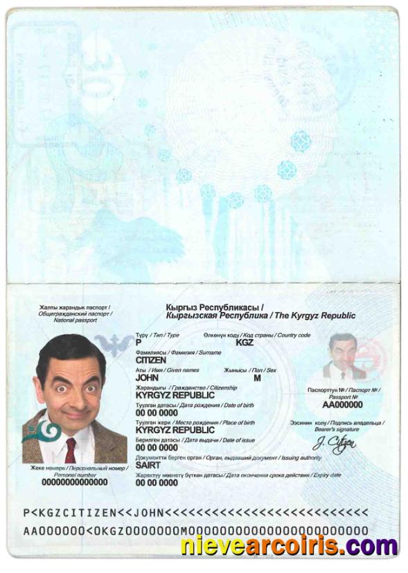 Kyrgyzstan Passport Template