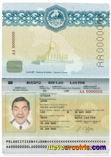 Laos Passport Template