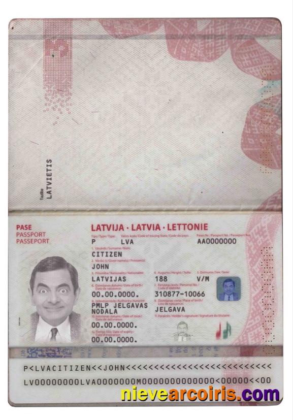 Editable Latvia Passport Template In PSD Format, Fully Editable (2015 – Present)