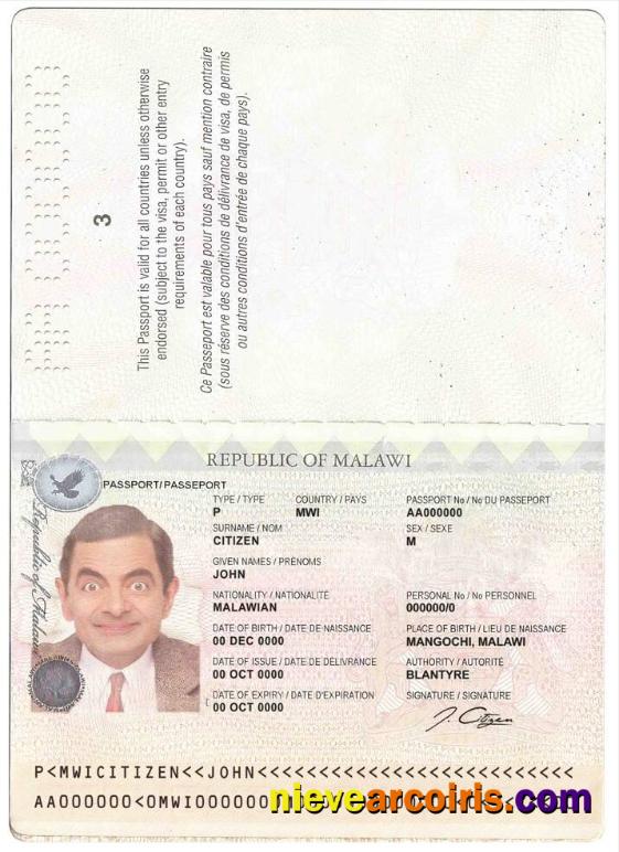 Malawi Passport Preview
