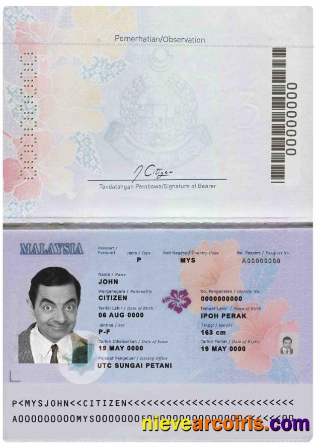 Professional Malaysia Passport Template In PSD Format, Version 1, Fully Editable (2017 – Present)
