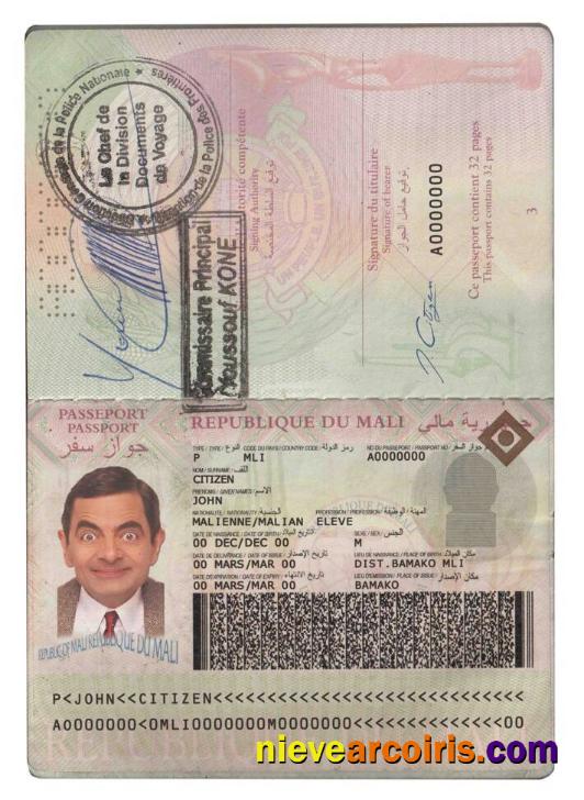 Mali Passport Sample