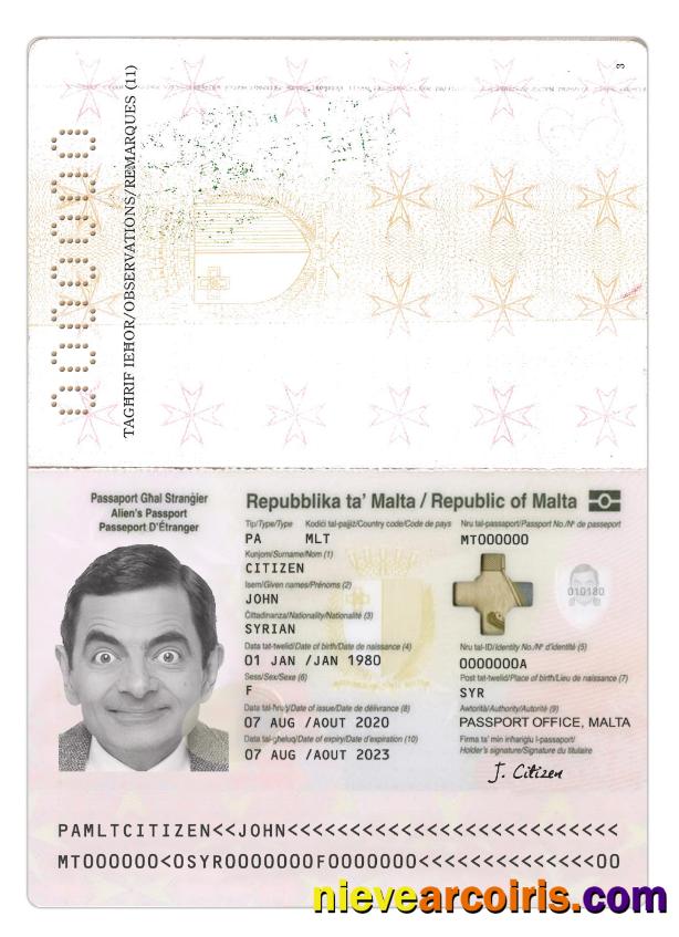 Malta Passport 2020 Present Photolook