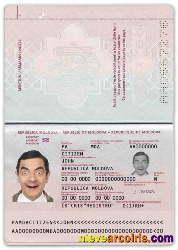 Premium Moldova Passport Template In PSD Format, Fully Editable (2014 – Present)