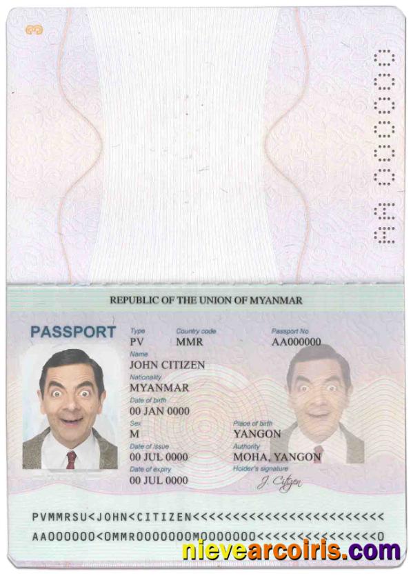Myanmar Passport Preview