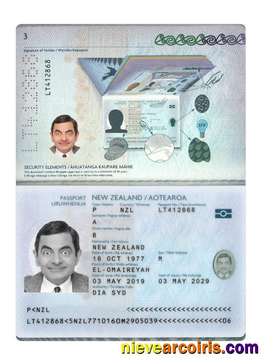 New Zealand Passport 2019 Present Preview