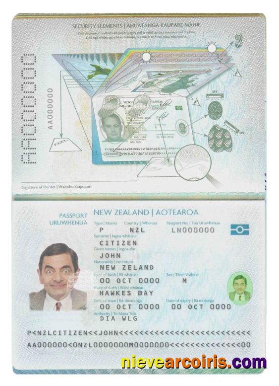 Professional New Zealand Passport Template In PSD Format, Fully Editable (2009 2016)