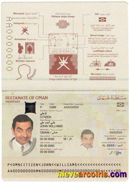 Editable Oman Passport Template In PSD Format, Fully Editable (2014 – Present)