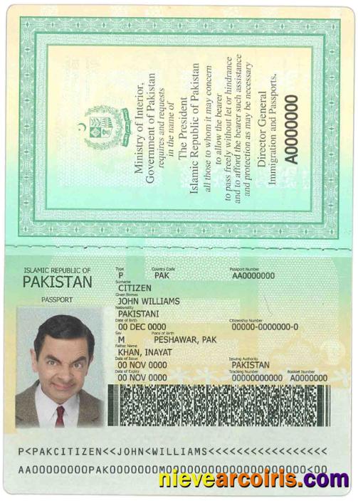 Pakistan Passport Sample
