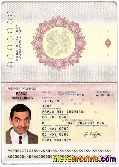 Papua New Guinea Passport Photolook