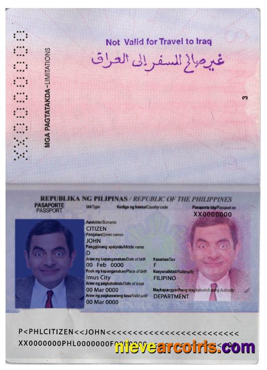 Philippines Passport Version 2 Sample