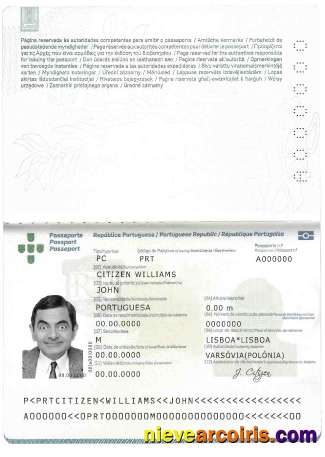 Portugal Passport (2006 2017) Template