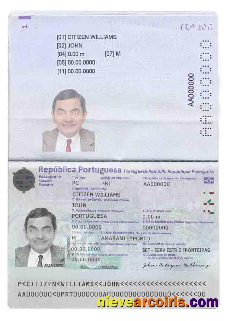 Editable Portugal Passport Template In PSD Format, Fully Editable (2017 Present)