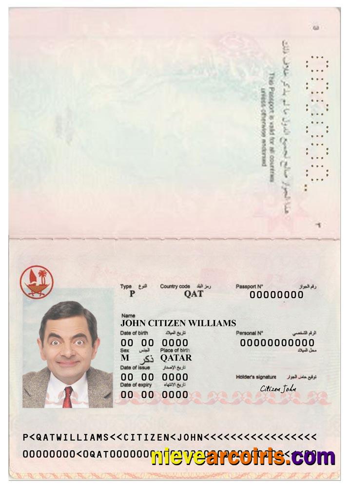 Qatar Passport Template