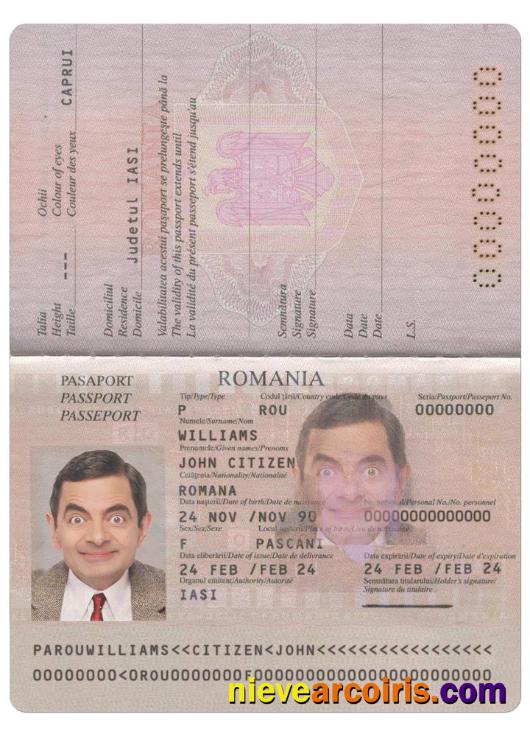 ROMANIA Passport Version 2 Sample